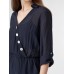 Solid Wrap Button Lapel Pocket Long Sleeve Jumpsuit Solid Wrap Button Lapel Pocket Long Sleeve Jumpsuit