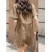 Solid Drawstring Waist Pocket Lapel Short Sleeve Cargo Romper Solid Drawstring Waist Pocket Lapel Short Sleeve Cargo Romper