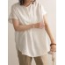 Solid Slit Short Sleeve Crew Neck Casual Loose Blouse Solid Slit Short Sleeve Crew Neck Casual Loose Blouse