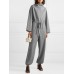 Solid Color Plain Knitted Drawstring Long Sleeve Casual Jumpsuit for Women Solid Color Plain Knitted Drawstring Long Sleeve Casual Jumpsuit for Women
