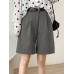 Solid Loose Pocket Wide Leg Casual Women Shorts Solid Loose Pocket Wide Leg Casual Women Shorts