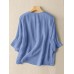 Solid Crew Neck Casual Women 3 4 Sleeve Blouse Solid Crew Neck Casual Women 3 4 Sleeve Blouse