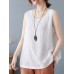 Cotton Solid Round Neck Sleeveless Casual Tank Top Cotton Solid Round Neck Sleeveless Casual Tank Top
