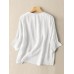 Solid Crew Neck Casual Women 3 4 Sleeve Blouse Solid Crew Neck Casual Women 3 4 Sleeve Blouse