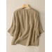 Solid Crew Neck Casual Women 3 4 Sleeve Blouse Solid Crew Neck Casual Women 3 4 Sleeve Blouse